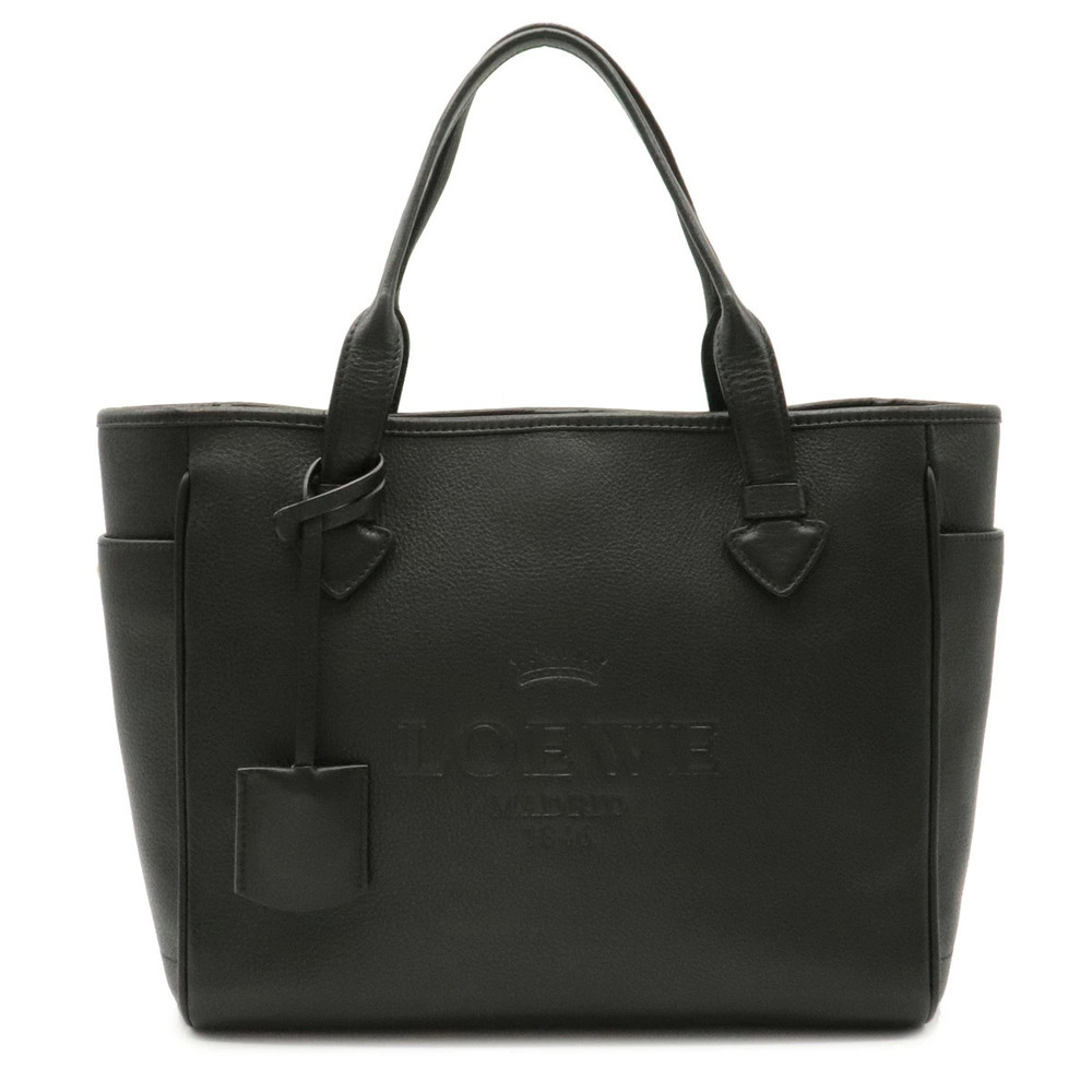 Loewe Heritage Tote Handbag Leather Black